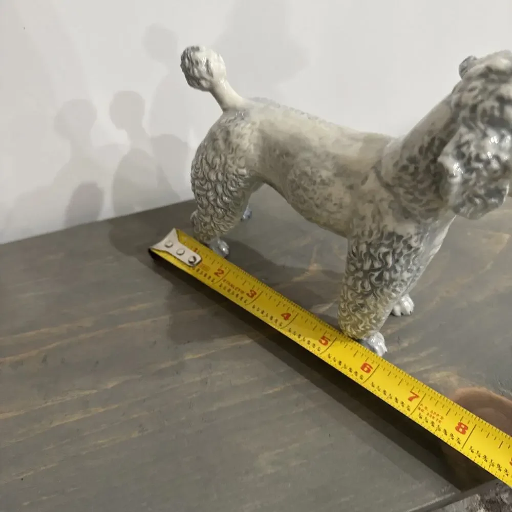 Excellent KERAMOS Wien Vienna Austria Blue STANDARD POODLE Dog Figurine Rare